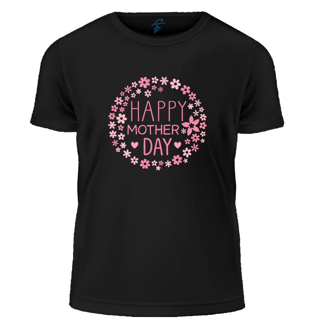 Happy Mother's Day T-Shirt, 100% Cotton, Pink Floral Design